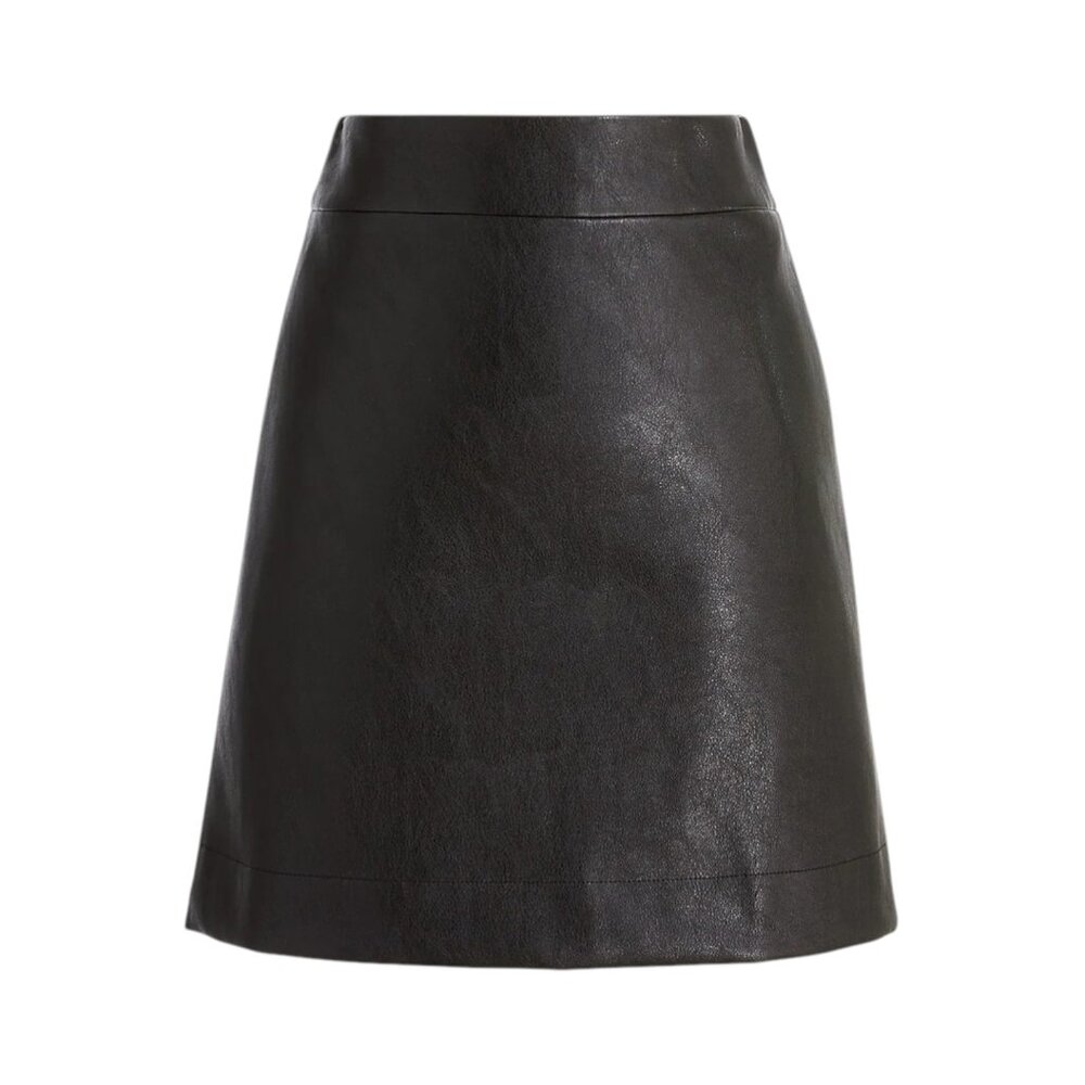 J.Crew NWT Faux-leather Black Mini Skirt - A-Line - Size 14